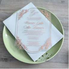 Acrylic Invitation Card Pink Invitation Personalized Custom Latest Invitation Card
